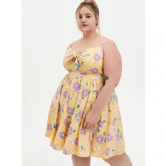 torrid Dresses Nwt 4x Torrid Mini Poplin Tiefront Skater Dress